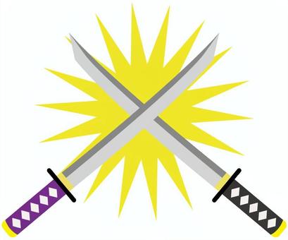 ぶつかり合う刀 刀,日本刀,戦い,ぶつかり合う,戦,争い,バトル,歴史,刃物,刃のイラスト素材