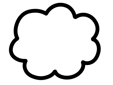 吹き出し　雲型　雲形　線画 吹き出し,雲,雲型,黒,シンプル,フレーム,気持ち,セリフ,メッセージ,言葉のイラスト素材