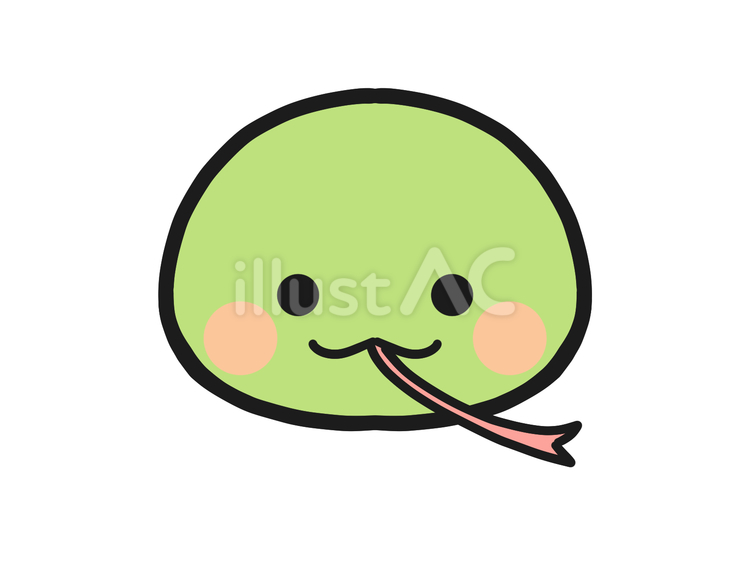 かわいいへびの顔アップ 巳,巳年,干支のイラスト素材