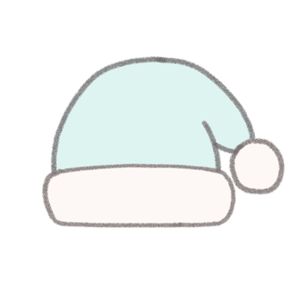 ふわふわサンタ帽子パステル水色 帽子,サンタ帽子,クリスマス,ハット,サンタ,イベント,アイコン,飾り,シンプル,ゆるいのイラスト素材