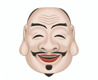 恵比寿さま　お面　リアル お面,恵比寿,能,リアル,猿楽,伝統,芸能のイラスト素材