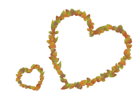 葉っぱのハート, JPG, PNG and AI 葉っぱのハート, coeur, feuilles, feuilles tombées, JPG, PNG and AI