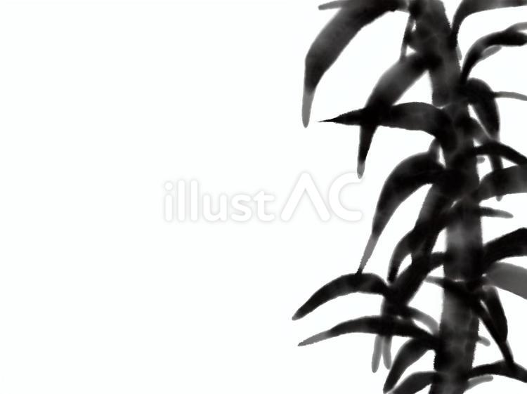 水墨画風モノクロの笹 水墨画風モノクロの笹 竹,葉,笹のイラスト素材
