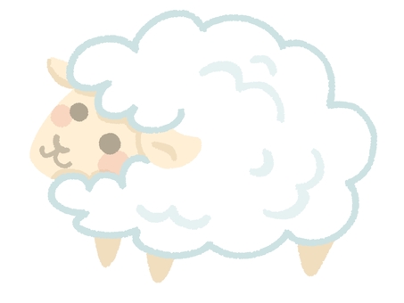 羊 羊 羊,羊毛,白色,動物,家畜,ふわふわ,手描き,デフォルメ,かわいいのイラスト素材