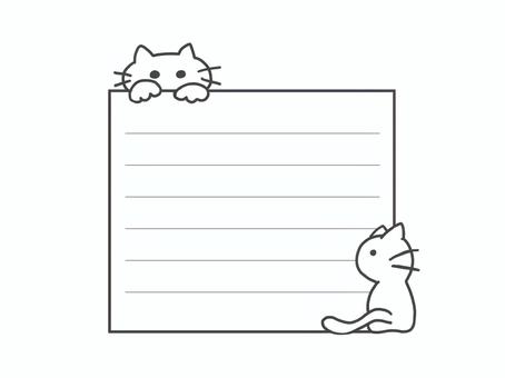 Cat notepad frame (monochrome version), JPG and PNG Cat notepad frame (monochrome version), cat, notepad, frame, JPG and PNG