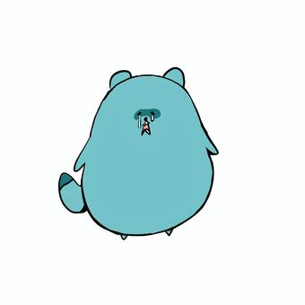 泣き顔のたぬき たぬき,泣き顔,青色,動物,シンプルのイラスト素材