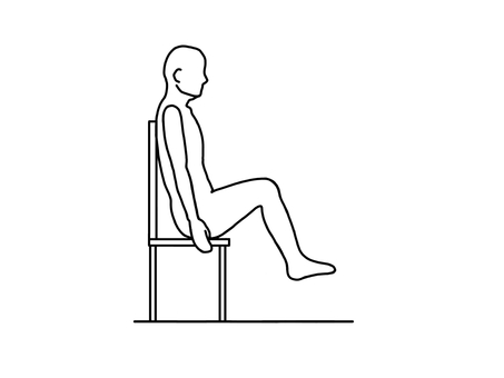 椅子に座り後ろにもたれ両足を上げる人