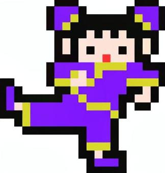 ドット絵の紫服のチャイナ娘です。 ドット絵,チャイナ服,シンプル,中華,アジアン,東洋,伝統,衣装,シニョン,コスプレのイラスト素材