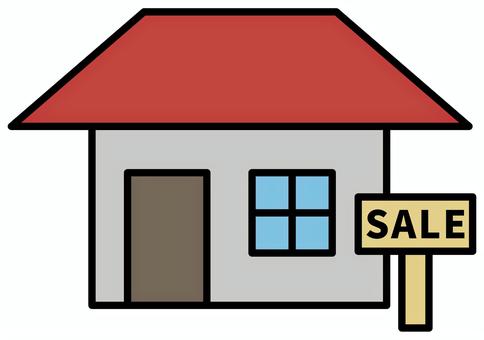 売家のイラスト 赤い屋根 売家,住宅,不動産,家,空き家,中古,建物,一戸建て,建売,マイホームのイラスト素材