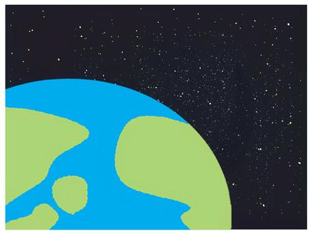 地球 地球,宇宙,星,イメージ,お知らせ用,宣伝用,pop調,手描き,素材,商用可のイラスト素材