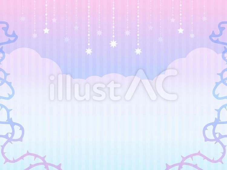 星と棘の背景 棘,星,ゆめかわのイラスト素材