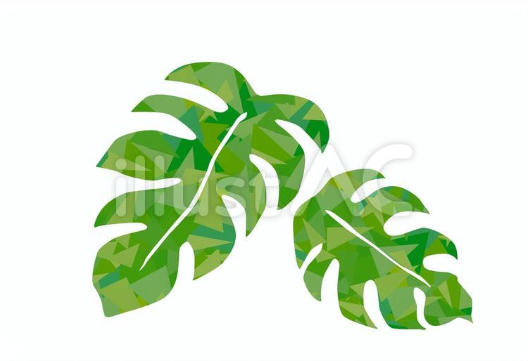 葉（切り込み入・水彩風） 植物,葉っぱ,葉のイラスト素材