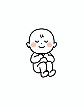 裸の赤ちゃんシンプル 赤ちゃん,ベビー,我が子,裸,眠る,シンプル,ほっぺ,愛おしい,子のイラスト素材