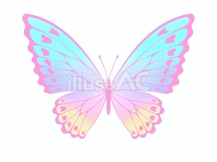 ゆめかわなピンクの蝶イラスト - No: 26093827｜無料イラスト・フリー