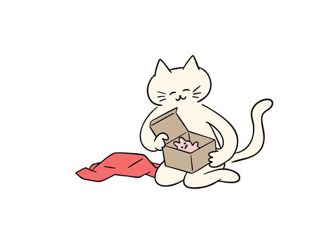 プレゼントを開ける猫(カラー) プレゼントを開ける猫(カラー) 猫,プレゼント,開封,贈り物,クリスマスプレゼント,誕生日プレゼント,記念日,おもちゃ,人形,フィギュアのイラスト素材