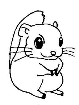 りす風エゾモモンガ エゾモモンガ,リス風,ふわふわしっぽのイラスト素材