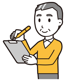  ニット中年男性(黄)-003-バスト