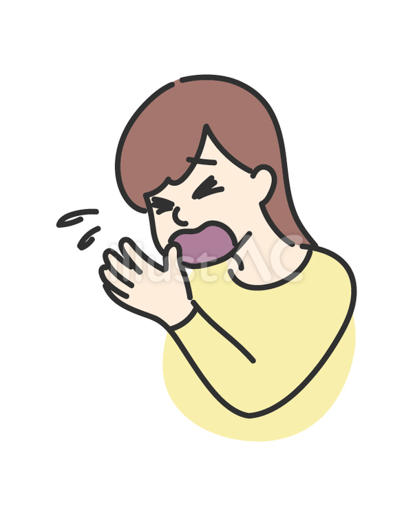 くしゃみをしている女性 くしゃみ,風邪,咳のイラスト素材