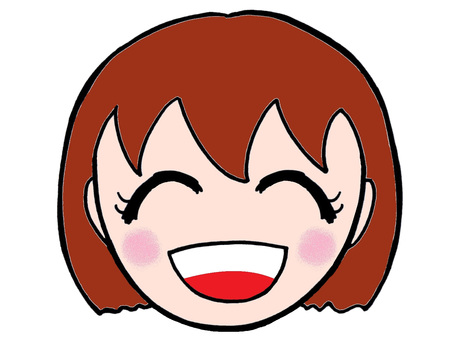 女の子の笑顔の手描きイラスト 人物,女の子,茶髪,笑顔,うれしい,楽しい,にっこり,手描き,イラスト,ペン画のイラスト素材