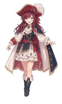 海賊船長の女の子全身イラスト　透過済