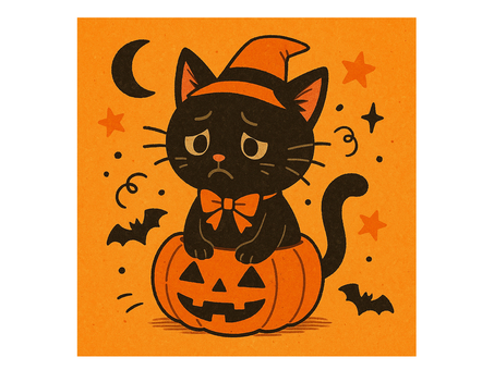 ハロウィン　黒猫