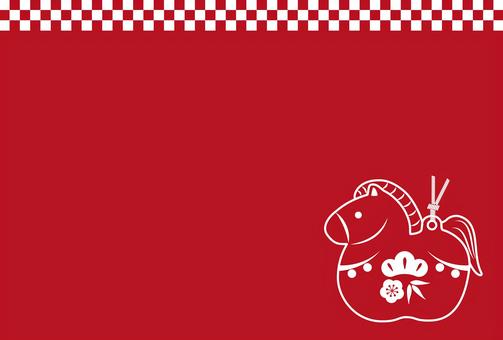 馬06_A 馬06_A 年賀状,馬,背景,シンプル,かわいい,土鈴,置物,2026年,令和8年,干支のイラスト素材