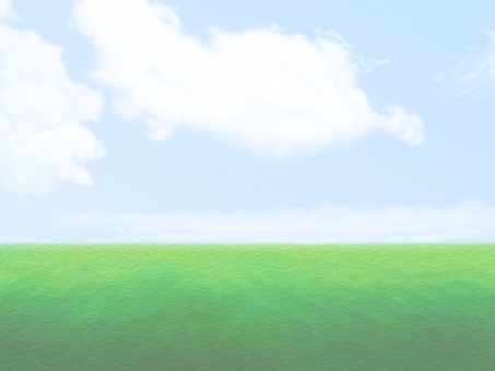 草原と晴天 草原,大草原,平原,大自然,自然,空,晴天,晴れ,雲,ネイチャーのイラスト素材