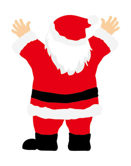 サンタクロース12 クリスマス,サンタクロース,おじいさん,後ろ姿,クリスマスイブ,冬,かわいい,12月,行事のイラスト素材