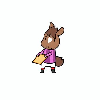 お馬さんイラスト436 馬,競馬,動物,かわいい,サラブレッドのイラスト素材