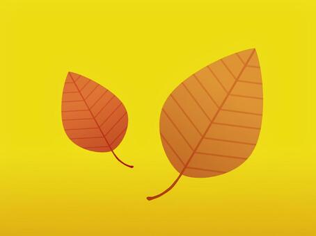 葉っぱ 紅葉 枯葉 2枚 葉っぱ 紅葉 枯葉 2枚 葉っぱ,秋,枯葉のイラスト素材