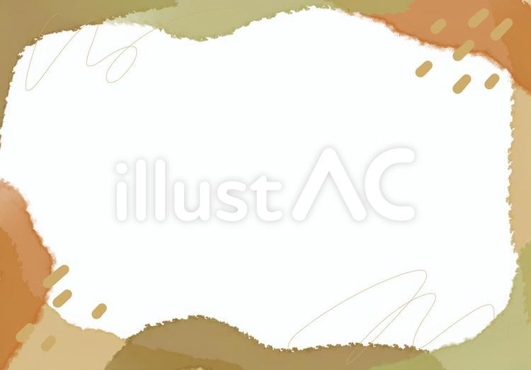 アブストラクトフレームオータム水彩 フレーム,アブストラクト,北欧のイラスト素材