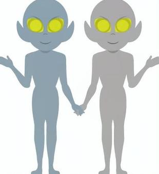 手をつなぐ宇宙人 宇宙人,異星人,地球外生命体,地球外知的生命体,生命体のイラスト素材