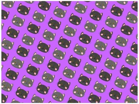 グレー猫の壁紙　紫 猫,ネコ,グレー,壁紙,背景,ポストカード,柄,パターン,模様,紫のイラスト素材