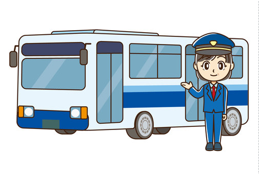 バスの運転手（年配女性） 運転手,バス,バスドライバー,制服,人物,案内,女性,交通機関,帽子,仕事のイラスト素材