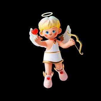3 D レンダリング バレンタインデーの漫画のキャラクター イメージ キューピッド 03