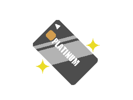 ドット絵風のプラチナカード ドット絵風のプラチナカード プラチナカード,クレジットカード,キャッシュレス,カード,プラチナ,ステータス,金持ち,支払い,決済,リッチのイラスト素材
