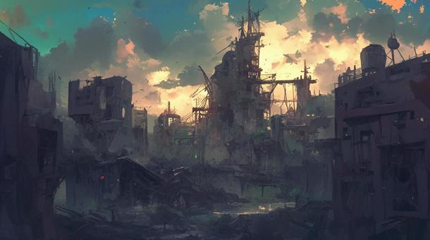 ruined city, , JPG