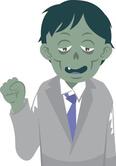 ゾンビ会社員 ゾンビ,会社員,サラリーマン,男性,アンデッドのイラスト素材