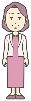  お金持ちマダム-181-全身 おばさん,中年,女性,富裕層,マダム,裕福,お金持ち,ミセス,おばちゃん,人物のイラスト素材