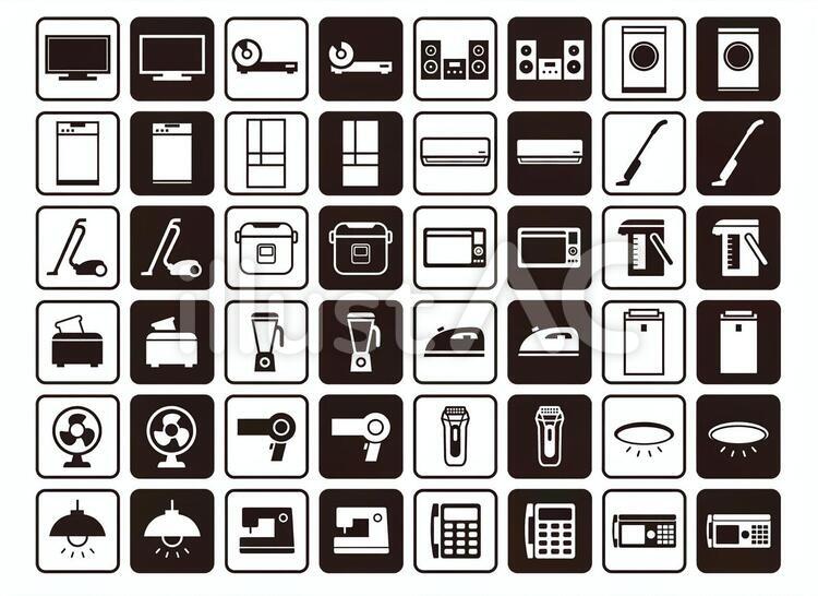 生活家電アイコンイラスト No 無料イラストなら イラストac
