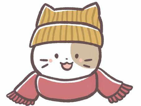冬の寒い日にニット帽とマフラーつけた猫 冬の寒い日にニット帽とマフラーつけた猫 マフラー,猫,冬,寒い,12月,1月,2月,動物,生き物,哺乳類のイラスト素材
