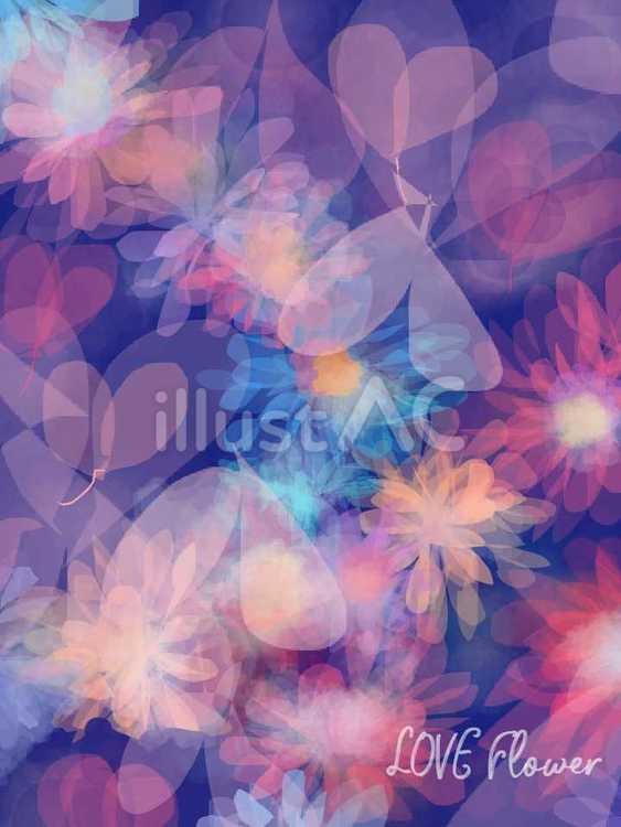 かわいいお花とハートたち 花,ハート,はなやかのイラスト素材