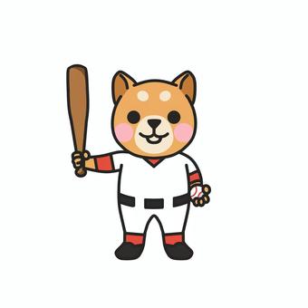 野球のユニフォームを着た動物　イヌ 野球,バット,ボール,ユニフォーム,試合,練習,スポーツ,チーム,打者,バッティングのイラスト素材