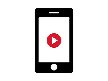 スマートフォン_動画再生画面 スマートフォン_動画再生画面 動画,再生,再生ボタン,ボタン,デザイン,配信,マーク,見る,鑑賞,観賞のイラスト素材