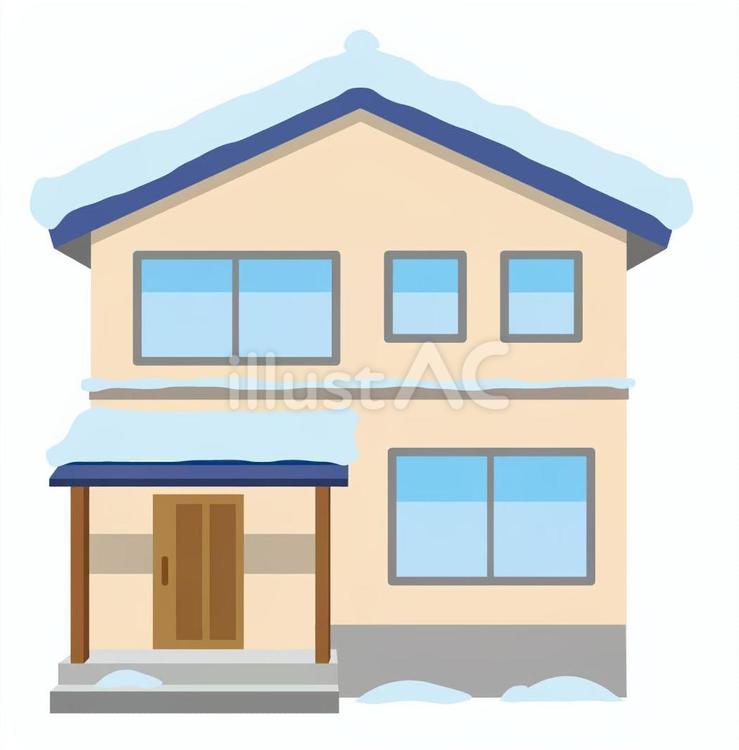 雪の積もった冬の家01 家,アイコン,あしらいのイラスト素材
