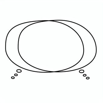 2つが重なる考え事の吹き出し 吹き出し,考え事,心の声,漫画,重なる,2つ,線画,シンプル,手書き,ベクターのイラスト素材