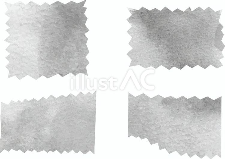 メモの切れ端セット グレー,灰色,モノクロのイラスト素材