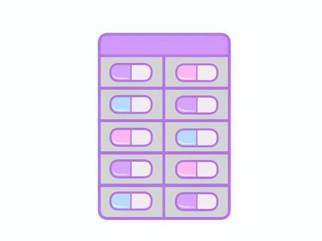 主線色付き　ゆめかわカプセル錠剤シート 薬,カプセル,錠剤,シート,ドラッグストア,包装のイラスト素材