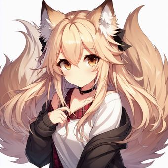 こちらを見つめる狐耳の女性