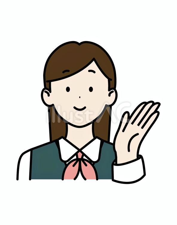 受付の女性5こちら 人,受付,女性のイラスト素材